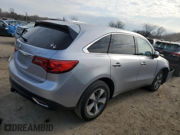 2016 Acura MDX with VIN 5FRYD4H27GB017182, listed as a Copart auction lot 47529635 with 136,170 mi miles and Salvage Title. Bid and sale history available at carsss.com. Image 3.