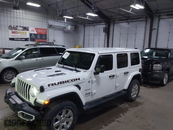 2018 Jeep Wrangler Unlimited Sahara z VIN 1C4HJXEG3JW117990, wystawiony jako IAAI lot #42290861 z przebiegiem 86 907 mil mil oraz . Historia ofert i sprzedaży dostępna na DreamBid. Obrazek 6.