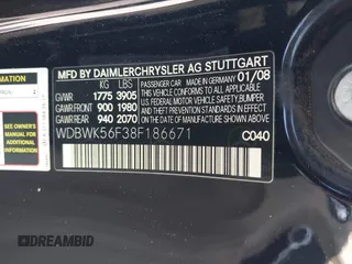 2008 Mercedes-Benz SLK 350 z VIN WDBWK56F38F186671, wystawiony jako IAAI lot #41530919 z przebiegiem 115 567 mil mil oraz . Historia ofert i sprzedaży dostępna na DreamBid. Obrazek 9.