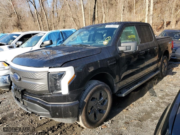 2023 Ford F-150 Lightning Pro with VIN 1FT6W1EV7PWG25277, listed as a Copart auction lot 50925995 with 14,757 mi miles and Salvage Title. Bid and sale history available at carsss.com. Image 1.