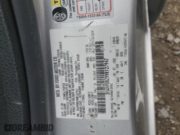 2009 Ford Fusion SEL with VIN 3FAHP08Z99R127947, listed as a Copart auction lot 51223105 with 60,367 mi miles and Salvage Title. Bid and sale history available at carsss.com. Image 14.