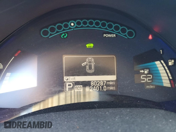 2017 Nissan LEAF SL with VIN 1N4BZ0CP4HC304763, listed as a Copart auction lot 73231214 with 80,287 mi miles and Salvage Title. Bid and sale history available at carsss.com. Image 9.