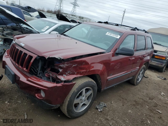 2007 Jeep Grand Cherokee Laredo with VIN 1J8GR48K97C624642, listed as a Copart auction lot 51072255 with 59,566 mi miles and Salvage Title. Bid and sale history available at carsss.com. Image 1.
