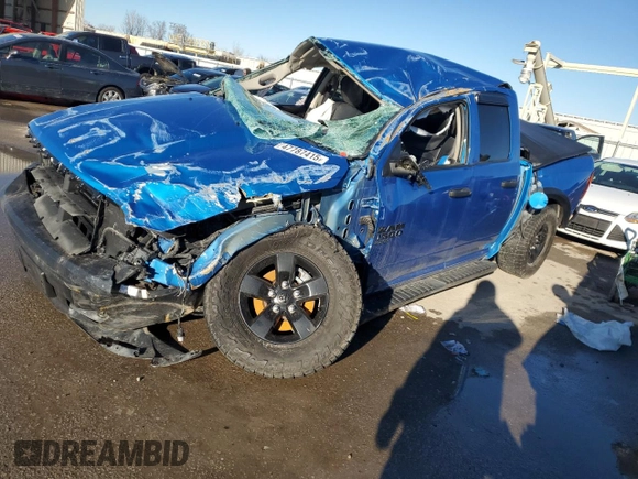 2022 Ram 1500 Tradesman with VIN 1C6RR7FG4NS156765, listed as a Copart auction lot 47787415 with 63,099 mi miles and Salvage title. Bid and sale history available at DreamBid. Image 1.