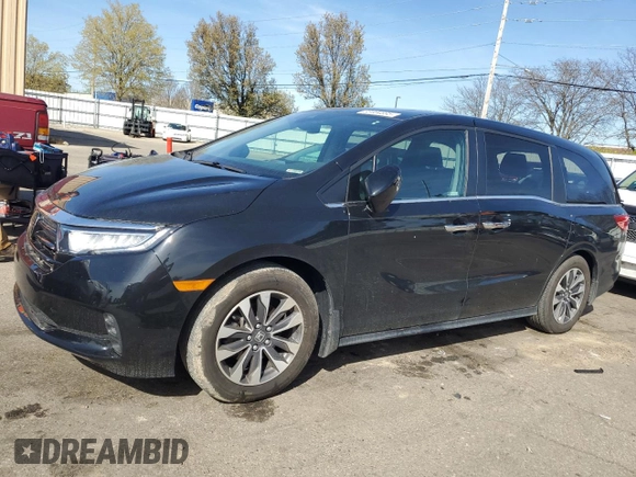 2023 Honda Odyssey EX-L z VIN 5FNRL6H67PB057737, wystawiony jako Copart lot #53464695 z przebiegiem 21 144 mil mil oraz Szkoda całkowita • Salvage title. Historia ofert i sprzedaży dostępna na DreamBid. Obrazek 1.