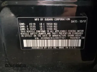 2018 Subaru Legacy Premium with VIN 4S3BNAC63J3027161, listed as a Copart auction lot 77390903 with 66,853 mi miles. Bid and sale history available at carsss.com. Image 15.