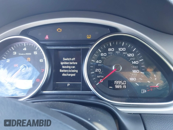 2014 Audi Q7 Premium Plus with VIN WA1LGAFE5ED014701, listed as a IAAI auction lot 42107552 with 98,919 mi miles and . Bid and sale history available at DreamBid. Image 7.
