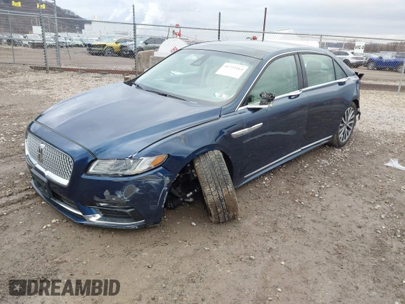 2017 Lincoln Continental Select with VIN 1LN6L9TK2H5603593, listed as a IAAI auction lot 41722163 with 63,431 mi miles. Bid and sale history available at carsss.com. Image 2.