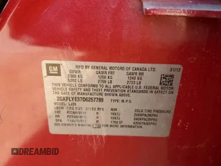 2013 GMC Terrain Denali z VIN 2GKFLYE37D6257788, wystawiony jako Copart lot #46166575 z przebiegiem 89 551 mil mil oraz Szkoda całkowita • Salvage title. Historia ofert i sprzedaży dostępna na DreamBid. Obrazek 13.