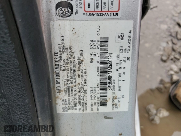 2010 Mercury Milan z VIN 3MEHM0HA1AR600594, wystawiony jako Copart lot #55556105 z przebiegiem 107 671 mil mil oraz Szkoda całkowita • Salvage title. Historia ofert i sprzedaży dostępna na DreamBid. Obrazek 13.