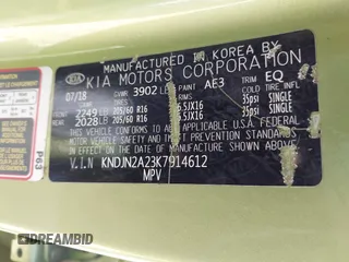 2019 Kia Soul z VIN KNDJN2A23K7914612, wystawiony jako IAAI lot #41993897 z przebiegiem 89 429 mil mil oraz . Historia ofert i sprzedaży dostępna na DreamBid. Obrazek 9.