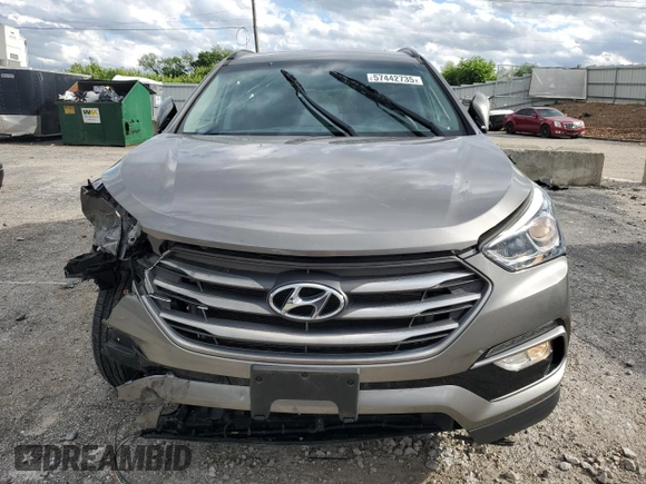 2017 Hyundai Santa Fe 2.4L with VIN 5XYZU3LB3HG387935, listed as a Copart auction lot 57442735 with 90,637 mi miles and Salvage title. Bid and sale history available at DreamBid. Image 5.