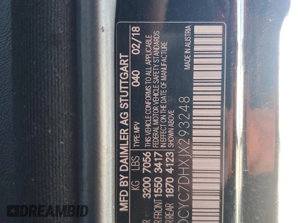 2018 Mercedes-Benz G 63 AMG z VIN WDCYC7DHXJX293248, wystawiony jako Copart lot #60883574 z przebiegiem Nie podano mil oraz Nie do naprawy • Non repairable. Historia ofert i sprzedaży dostępna na DreamBid. Obrazek 14.