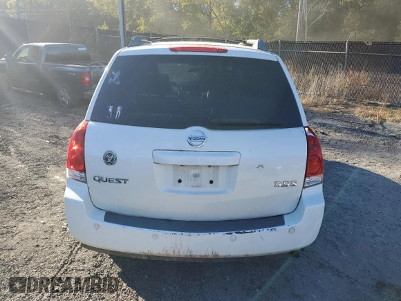 2006 Nissan Quest S Special Edition z VIN 5N1BV28U86N118513, wystawiony jako Copart lot #76749234 z przebiegiem Nie podano mil oraz Szkoda całkowita • Salvage title. Historia ofert i sprzedaży dostępna na DreamBid. Obrazek 6.