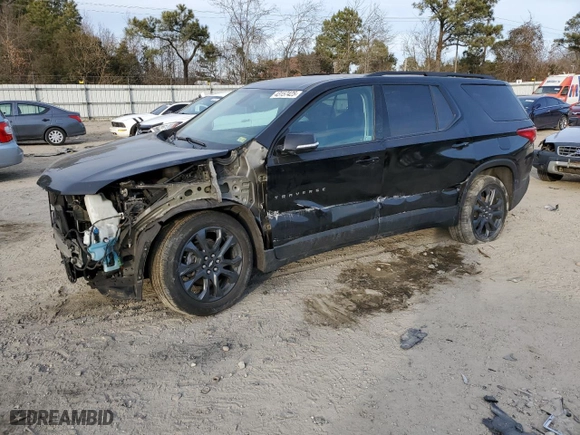 2019 Chevrolet Traverse RS with VIN 1GNERJKX7KJ242574, listed as a Copart auction lot 43157425 with 110,122 mi miles and Salvage Title. Bid and sale history available at carsss.com. Image 1.