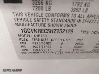 2017 Chevrolet Silverado 1500 LT with VIN 1GCVKREC5HZ252129, listed as a IAAI auction lot 41527539 with 135,982 mi miles. Bid and sale history available at carsss.com. Image 9.