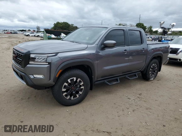 2023 Nissan Frontier PRO-4X with VIN 1N6ED1EK2PN663980, listed as a Copart auction lot 74612904 with 0 mi miles and Non Repairable. Bid and sale history available at carsss.com. Image 1.