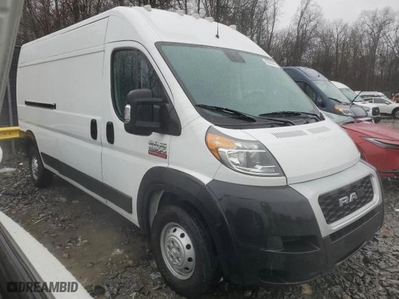 2021 Ram ProMaster Cargo Van with VIN 3C6LRVDG8ME555161, listed as a Copart auction lot 43666345 with 45,369 mi miles and Clean Title. Bid and sale history available at carsss.com. Image 4.