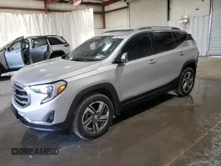 2018 GMC Terrain SLT with VIN 3GKALVEV8JL303985, listed as a Copart auction lot 82407404 with 102,545 mi miles and Salvage Title. Bid and sale history available at carsss.com. Image 1.