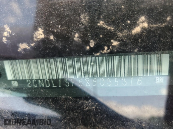 2008 Chevrolet Equinox LS z VIN 2CNDL13F686035316, wystawiony jako Copart lot #54530645 z przebiegiem 329 352 mil mil oraz Szkoda całkowita • Salvage title. Historia ofert i sprzedaży dostępna na DreamBid. Obrazek 14.