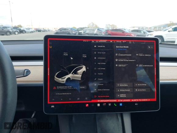 2023 Tesla Model 3 with VIN 5YJ3E1EA5PF502066, listed as a IAAI auction lot 41934960 with 17,926 mi miles and . Bid and sale history available at carsss.com. Image 19.