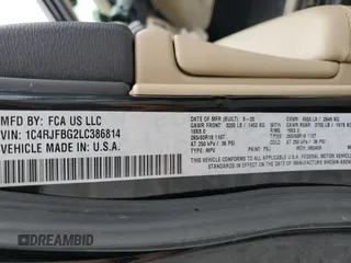 2020 Jeep Grand Cherokee Limited z VIN 1C4RJFBG2LC386814, wystawiony jako Copart lot #55986615 z przebiegiem 58 967 mil mil oraz Szkoda całkowita • Salvage title. Historia ofert i sprzedaży dostępna na DreamBid. Obrazek 13.