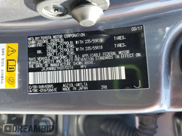 2017 Lexus NX 200t with VIN JTJYARBZ1H2070216, listed as a Copart auction lot 52200465 with 90,668 mi miles and Salvage title. Bid and sale history available at DreamBid. Image 13.