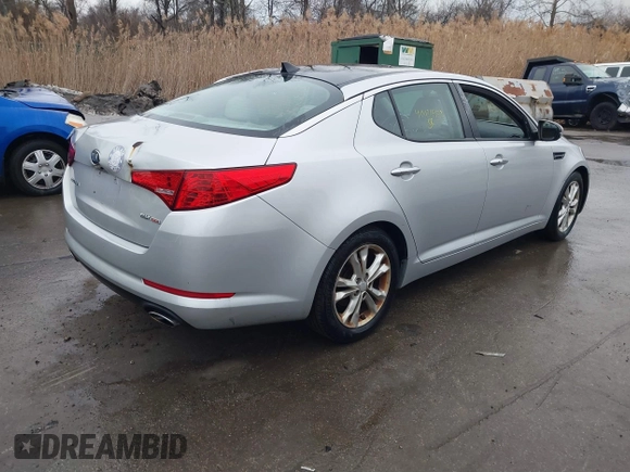 2013 Kia Optima EX with VIN 5XXGN4A78DG187706, listed as a IAAI auction lot 41424932 with 116,625 mi miles and . Bid and sale history available at DreamBid. Image 4.