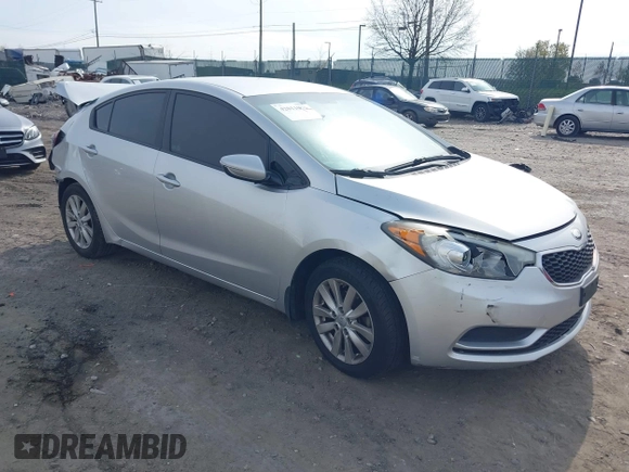 2014 Kia Forte LX with VIN KNAFX4A61E5081257, listed as a IAAI auction lot 42011042 with Not Provided miles and . Bid and sale history available at carsss.com. Image 1.