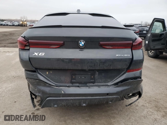 2024 BMW X6 xDrive40i with VIN 5UX33EX01R9T50154, listed as a Copart auction lot 85329074 with 0 mi miles and Salvage Title. Bid and sale history available at carsss.com. Image 6.