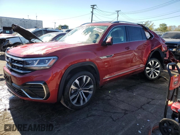 2023 Volkswagen Atlas SEL Premium R-Line with VIN 1V2FR2CA7PC512961, listed as a Copart auction lot 76482044 with 50,879 mi miles and Non repairable. Bid and sale history available at DreamBid. Image 1.