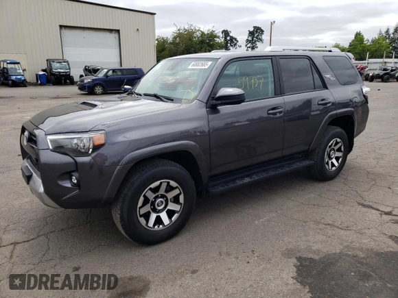 2022 Toyota 4Runner TRD Off Road with VIN JTEPU5JRXN6007051, listed as a Copart auction lot 60082665 with 59,737 mi miles and Salvage title. Bid and sale history available at DreamBid. Image 1.