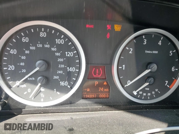 2004 BMW 5 Series 525i with VIN WBANA53564B850603, listed as a Copart auction lot 48678625 with 194,897 mi miles and Salvage Title. Bid and sale history available at carsss.com. Image 9.