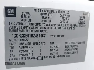 2011 Chevrolet Silverado 1500 LT with VIN 1GCRCSE01BZ461967, listed as a IAAI auction lot 42014470 with 122,903 mi miles and . Bid and sale history available at DreamBid. Image 9.
