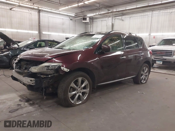 2014 Nissan Murano SV with VIN JN8AZ1MU3EW400818, listed as a IAAI auction lot 40806139 with 135,024 mi miles and . Bid and sale history available at carsss.com. Image 2.