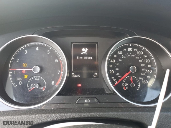 2020 Volkswagen Golf TSI with VIN 3VWW57AU8LM005936, listed as a Copart auction lot 46885635 with 39,815 mi miles and Salvage Title. Bid and sale history available at carsss.com. Image 9.
