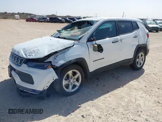 2023 Jeep Compass Sport with VIN 3C4NJDAN8PT564612, listed as a IAAI auction lot 41639296 with 54,463 mi miles and . Bid and sale history available at DreamBid. Image 2.