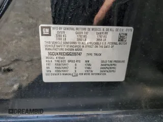2016 Chevrolet Silverado 1500 LT with VIN 3GCUKREC0GG209747, listed as a Copart auction lot 51067515 with 105,643 mi miles and Salvage Title. Bid and sale history available at DreamBid. Image 12.