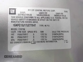 2007 GMC Yukon SLT with VIN 1GKFC13J17J277647, listed as a IAAI auction lot 41455860 with 200,035 mi miles. Bid and sale history available at carsss.com. Image 9.