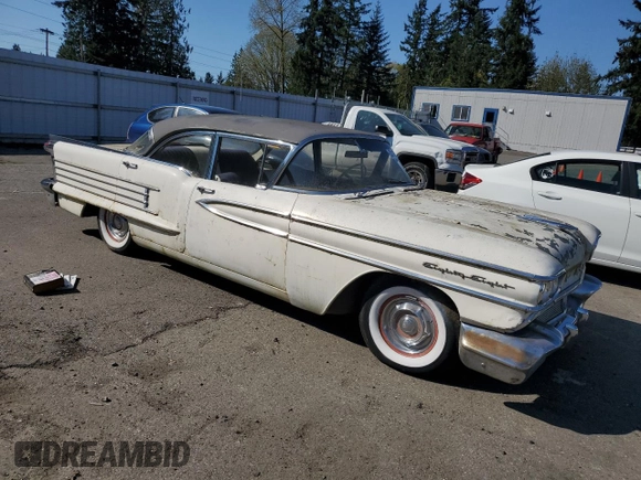 1958 Oldsmobile 88 z VIN 587M54933, wystawiony jako Copart lot #53116955 z przebiegiem 71 510 mil mil oraz Czysty tytuł • Clean title. Historia ofert i sprzedaży dostępna na DreamBid. Obrazek 4.