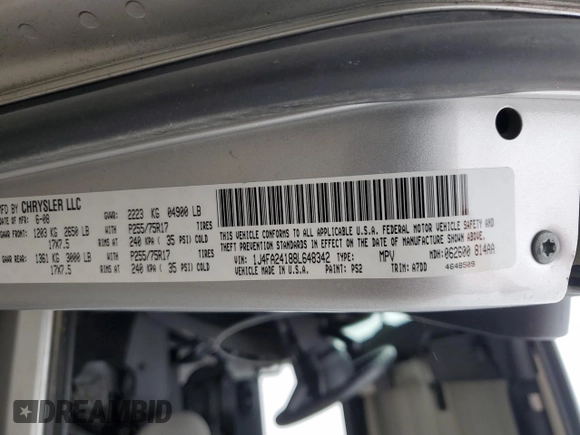 2008 Jeep Wrangler X z VIN 1J4FA24188L648342, wystawiony jako Copart lot #59883735 z przebiegiem 166 889 mil mil oraz Czysty tytuł • Clean title. Historia ofert i sprzedaży dostępna na DreamBid. Obrazek 13.