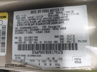 2013 Ford Fusion SE with VIN 3FA6P0H78DR179570, listed as a IAAI auction lot 42515541 with 164,475 mi miles and . Bid and sale history available at DreamBid. Image 9.
