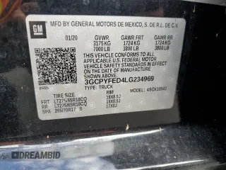 2020 Chevrolet Silverado 1500 LT Trail Boss with VIN 3GCPYFED4LG234969, listed as a Copart auction lot 74617254 with 0 mi miles and Salvage Title. Bid and sale history available at carsss.com. Image 13.