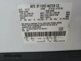 2015 Ford Explorer с VIN 1FM5K7B87FGC49161, выставлен на аукционе Copart как лот 61189715 с пробегом 164 719 миль миль и Списание • Salvage title. История ставок и продаж доступна на DreamBid. Изображение 13.