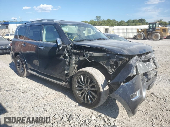 2021 Nissan Armada Platinum with VIN JN8AY2DA0M9373265, listed as a Copart auction lot 68689664 with 57,044 mi miles and Salvage Title. Bid and sale history available at carsss.com. Image 4.