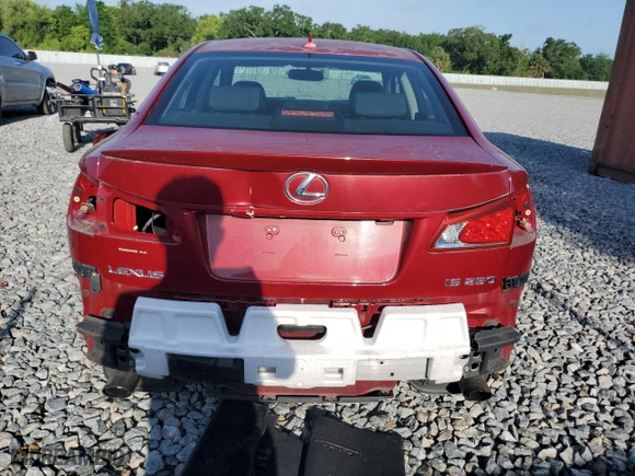 2010 Lexus IS 250 with VIN JTHBF5C26A5118591, listed as a Copart auction lot 51152045 with NaN miles and Salvage Title. Bid and sale history available at carsss.com. Image 6.