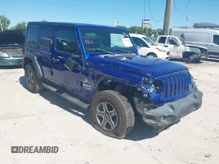 2018 Jeep Wrangler Unlimited Sport with VIN 1C4HJXDG1JW298735, listed as a IAAI auction lot 41853192 with 68,373 mi miles and . Bid and sale history available at DreamBid. Image 1.