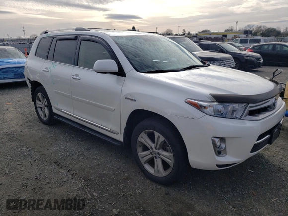 2012 Toyota Highlander Hybrid Limited with VIN JTEDC3EH5C2010262, listed as a Copart auction lot 44388965 with 166,019 mi miles and Salvage Title. Bid and sale history available at carsss.com. Image 4.