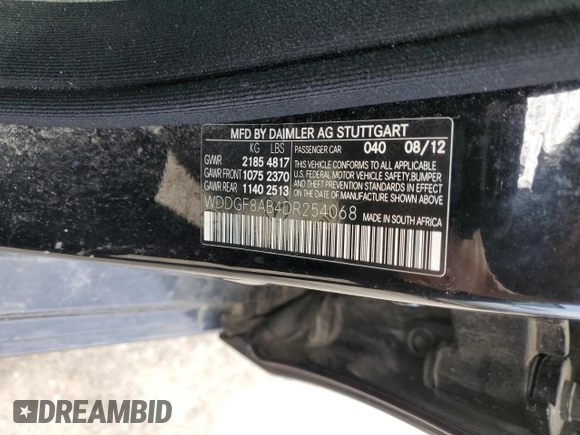 2013 Mercedes-Benz C 300 Sport with VIN WDDGF8AB4DR254068, listed as a Copart auction lot 56369425 with 188,064 mi miles and Clean Title. Bid and sale history available at DreamBid. Image 12.