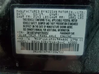 2019 Nissan Sentra S with VIN 3N1AB7AP4KY356952, listed as a Copart auction lot 43980935 with 113,553 mi miles and Salvage Title. Bid and sale history available at carsss.com. Image 12.